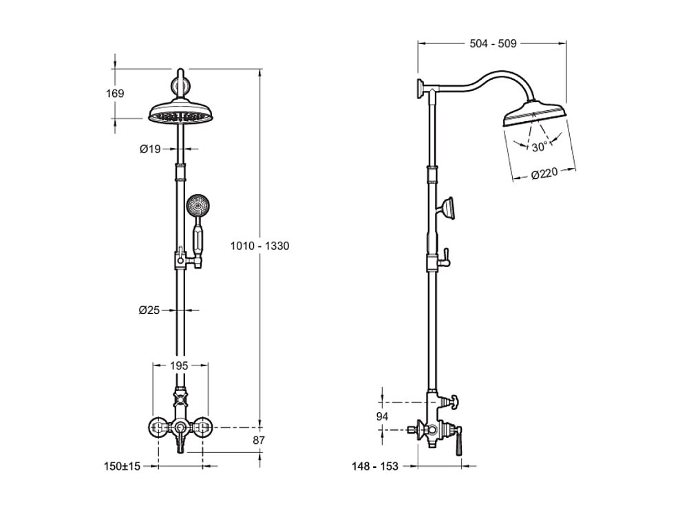 Colonne de douche JACOB DELAFON Cléo 1889 or beige