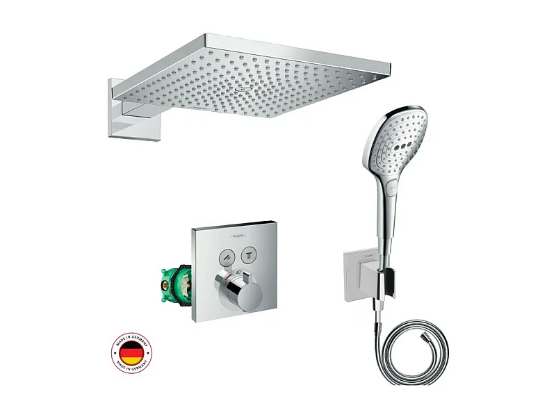 Lot robinet douche encastré thermostatique HANSGROHE ShowerSelect + Douche de tête Raindance E 300 fixation murale