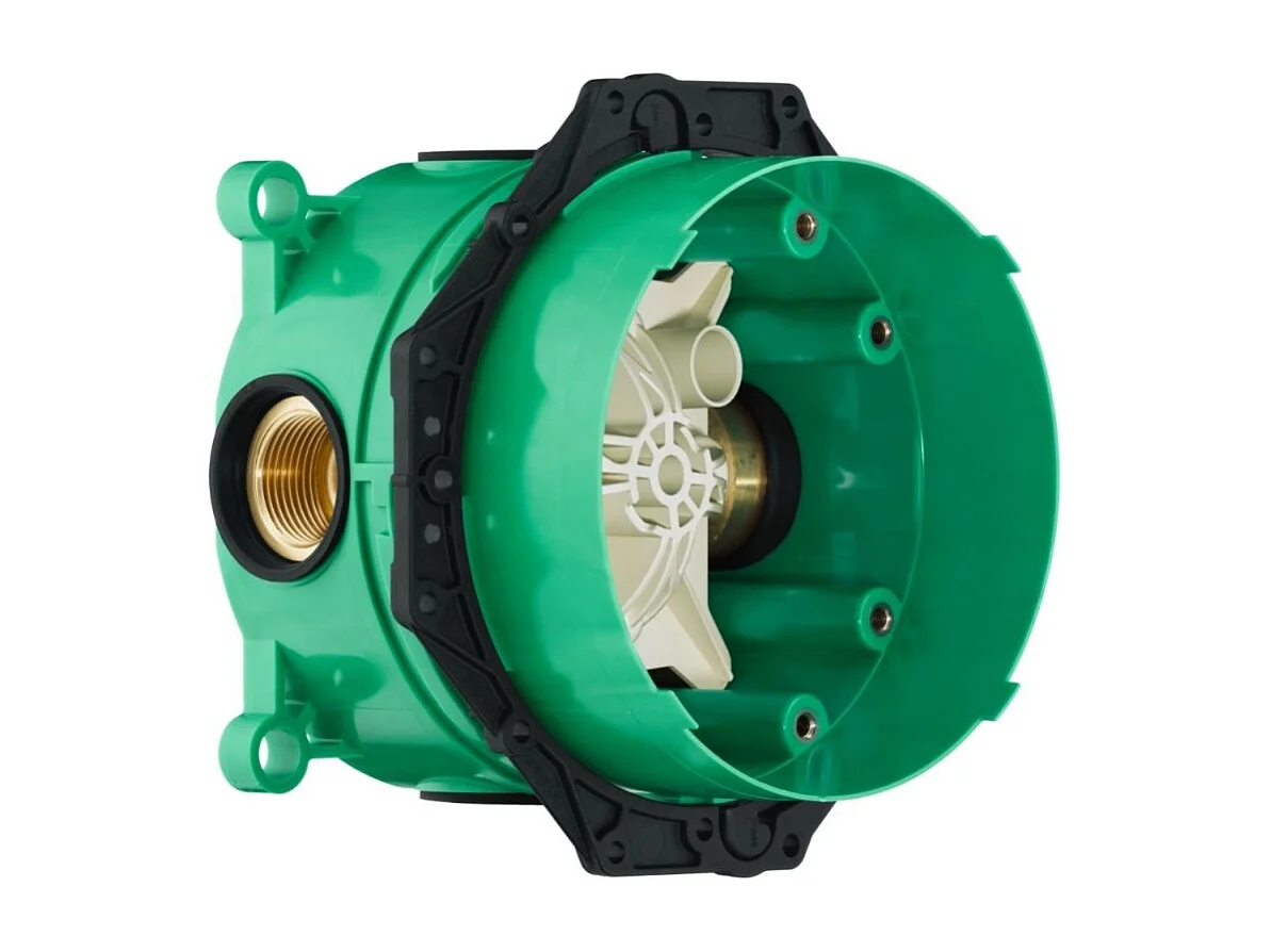 HANSGROHE Douche de tête Raindance E + façade mitigeur bain douche + douchette 3 jets + flexible + corps encastré + coude