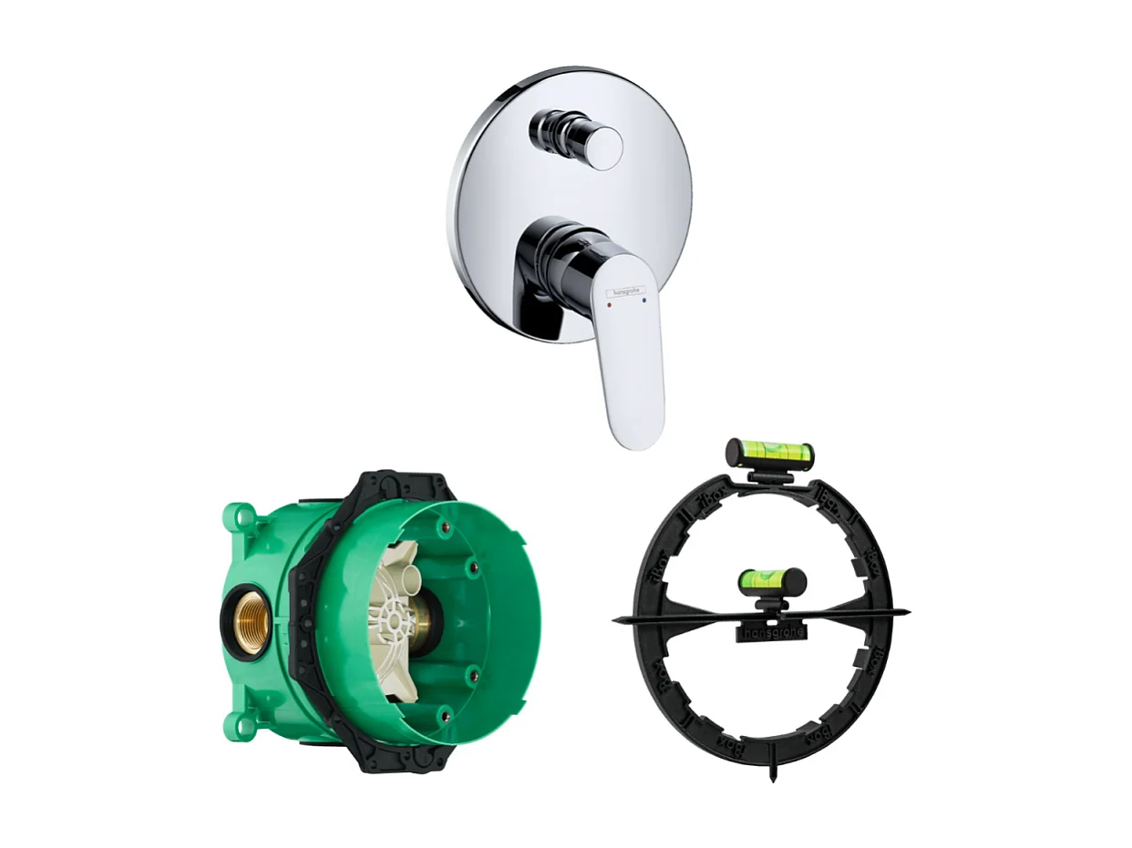 HANSGROHE Façade Focus mitigeur bain douche encastré Chromé avec corps encastré et outil