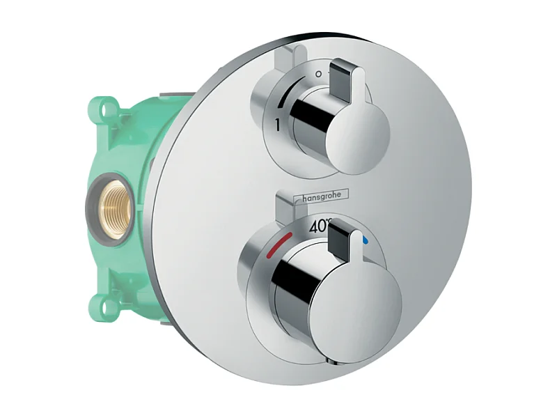 Mitigeur thermostatique encastré HANSGROHE Ecostat S chromé + corps encastré