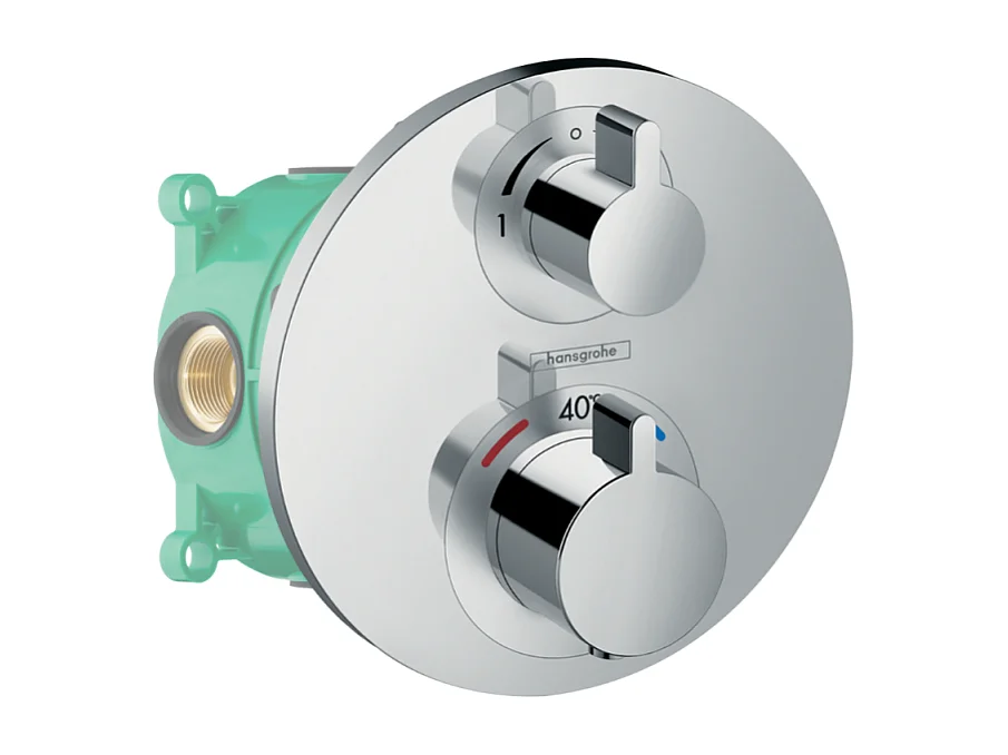 Mitigeur thermostatique encastré HANSGROHE Ecostat S chromé + corps encastré