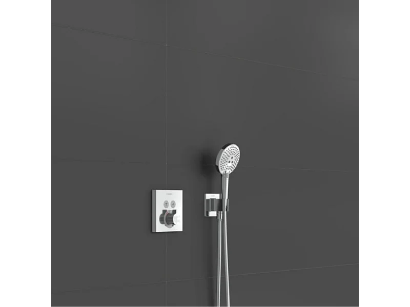 Colonne de douche encastrée thermostatique HANSGROHE ShowerSelect Square chromé