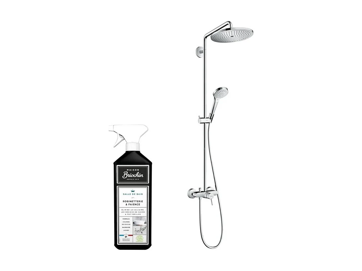 Colonne de douche mécanique HANSGROHE Croma Select S + nettoyant Briochin