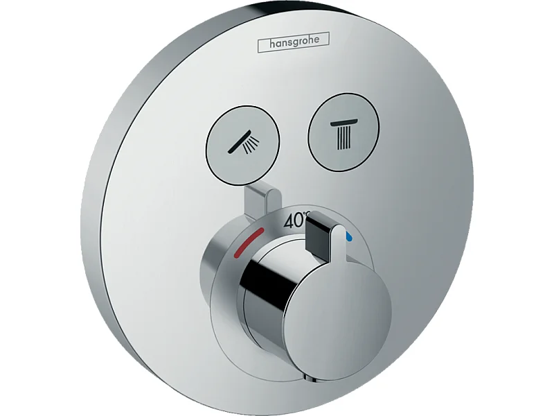 HANSGROHE Facade pour mitigeur thermostatique encastré ShowerSelect S avec 2 fonctions chromé  avec Corps encastré