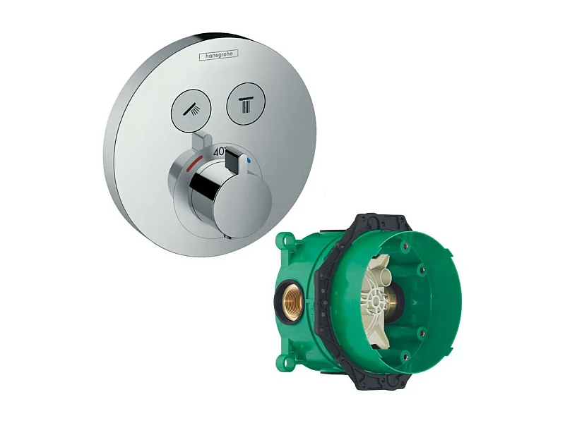 HANSGROHE Facade pour mitigeur thermostatique encastré ShowerSelect S avec 2 fonctions chromé  avec Corps encastré