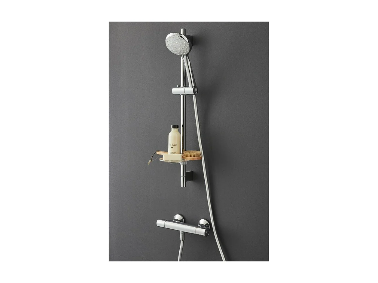 Mitigeur de douche thermostatique JACOB DELAFON Simone + barre + pommeau de douche