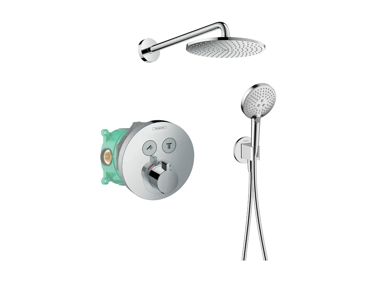 Colonne de douche thermostatique encastrée HANSGROHE ShowerSelect S chromé