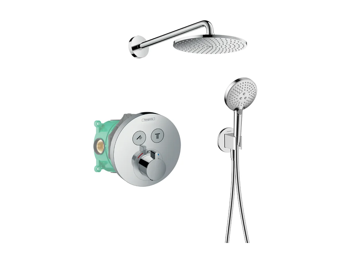 Colonne de douche thermostatique encastrée HANSGROHE ShowerSelect S chromé