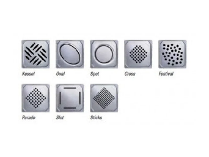 Siphon de sol Ultra plat Kessel avec grille design Slot