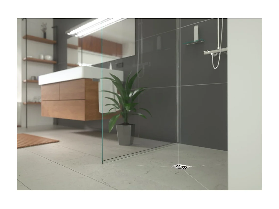 Siphon de sol Ultra plat Kessel avec grille design Slot