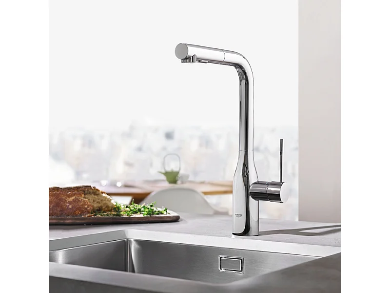 GROHE Essence mezclador de cocina tamaño XL Caño alto cromado extraíble