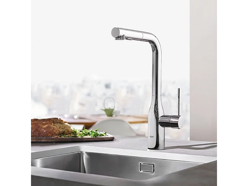 GROHE Essence mezclador de cocina tamaño XL Caño alto cromado extraíble
