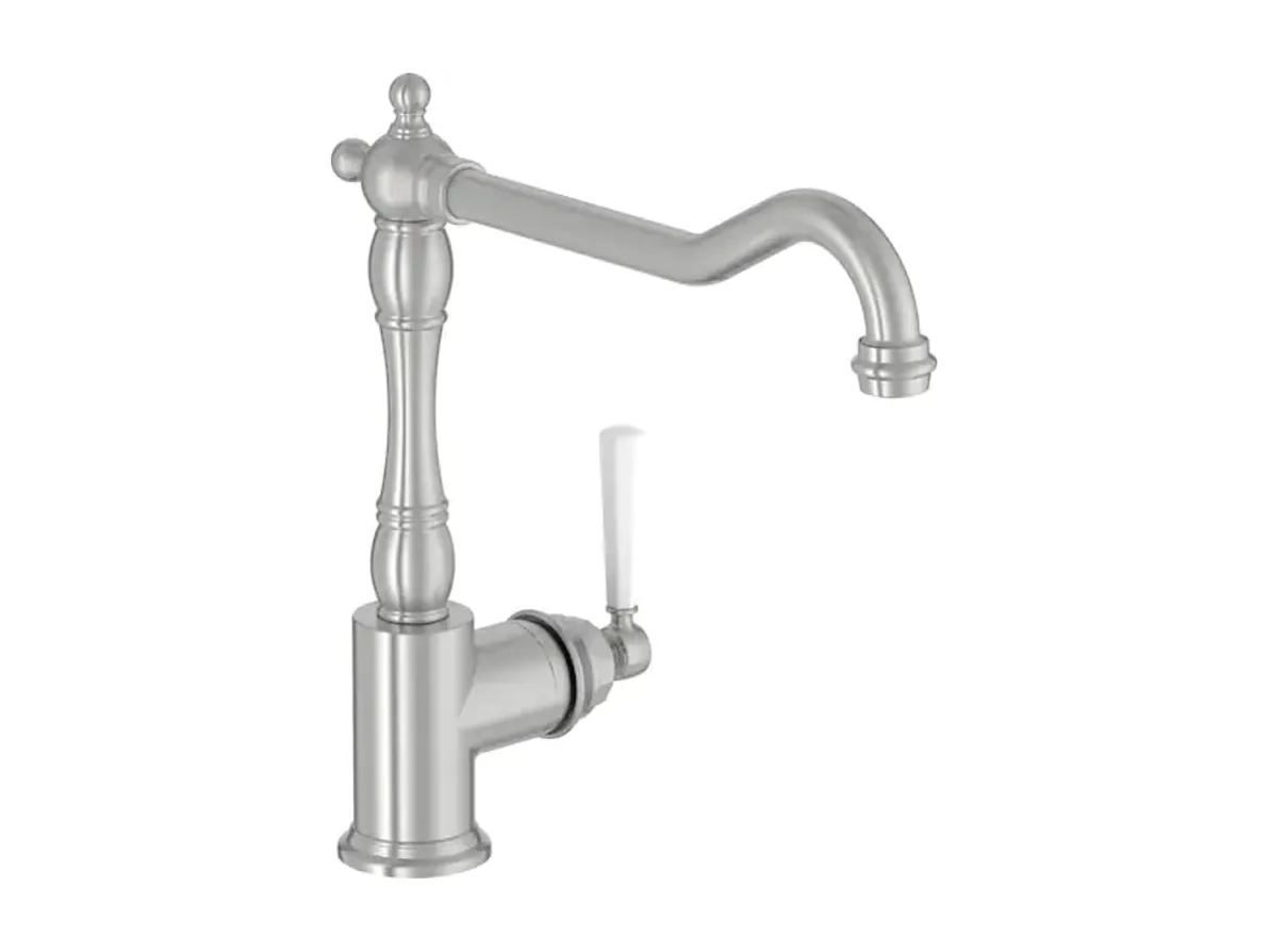 Mitigeur cuisine JACOB DELAFON Cleo, Bec haut inox brosse