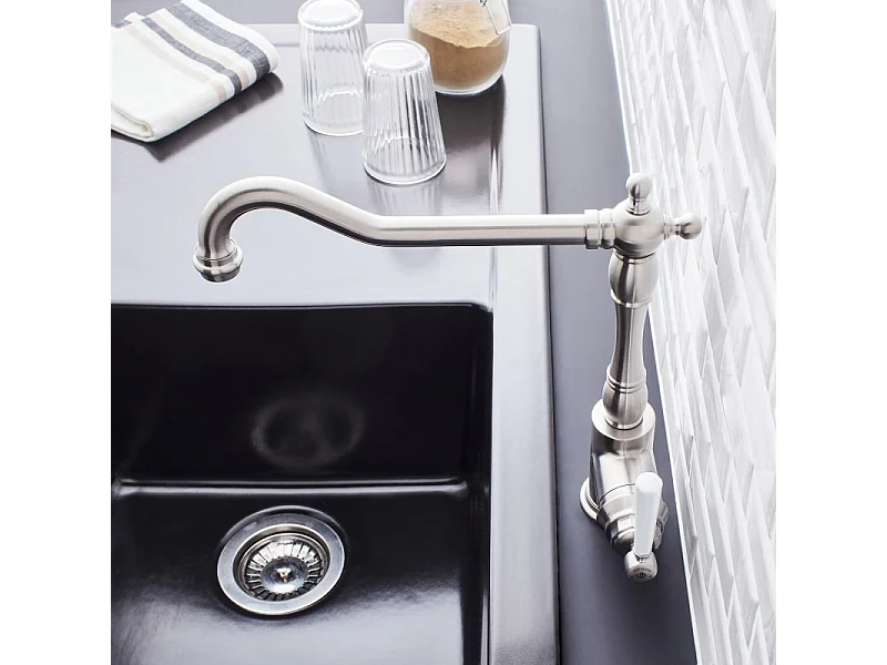 Mitigeur cuisine JACOB DELAFON Cleo, Bec haut inox brosse