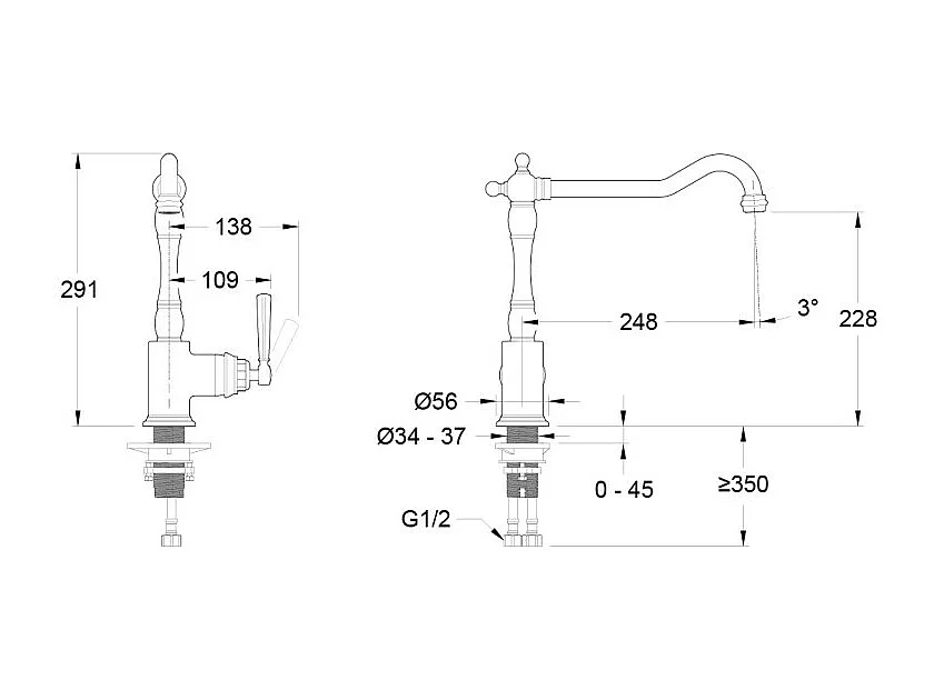 Mitigeur cuisine JACOB DELAFON Cleo, Bec haut inox brosse