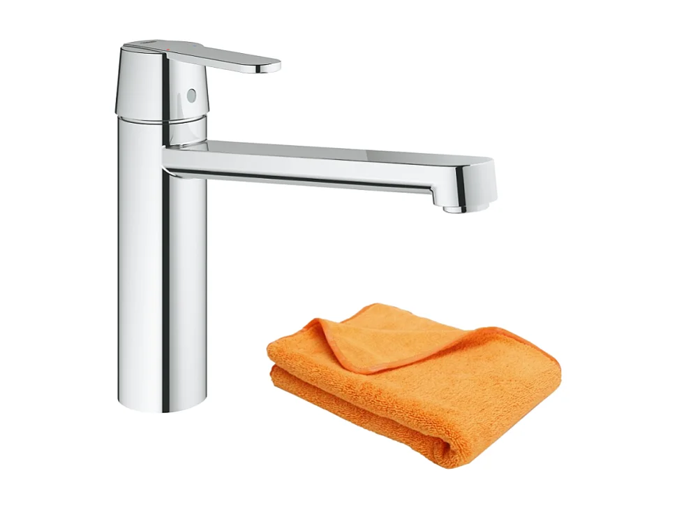 Robinet de cuisine GROHE Get chromé + microfibre