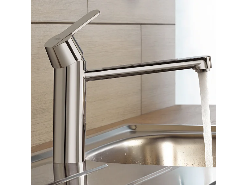 Robinet de cuisine GROHE Get chromé + microfibre