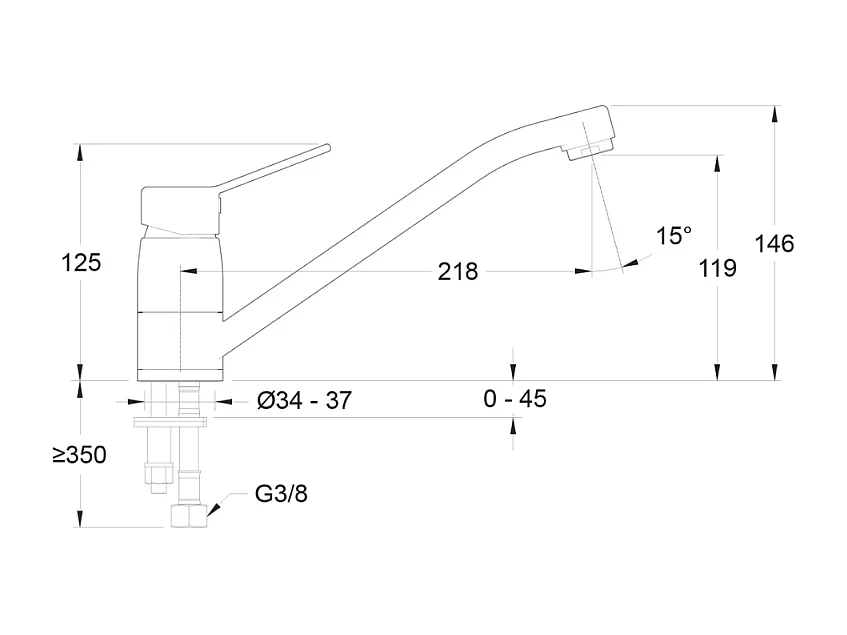 Robinet cuisine JACOB DELAFON Eo chromé