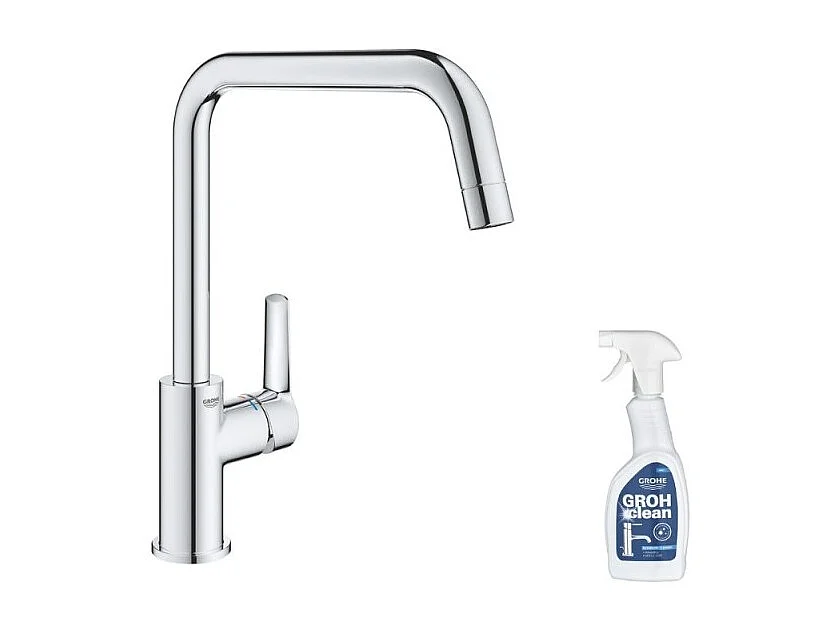 Robinet de cuisine monocommande GROHE Start 2021 chromé + nettoyant GrohClean