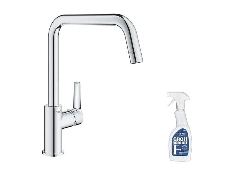 Robinet de cuisine monocommande GROHE Start 2021 chromé + nettoyant GrohClean