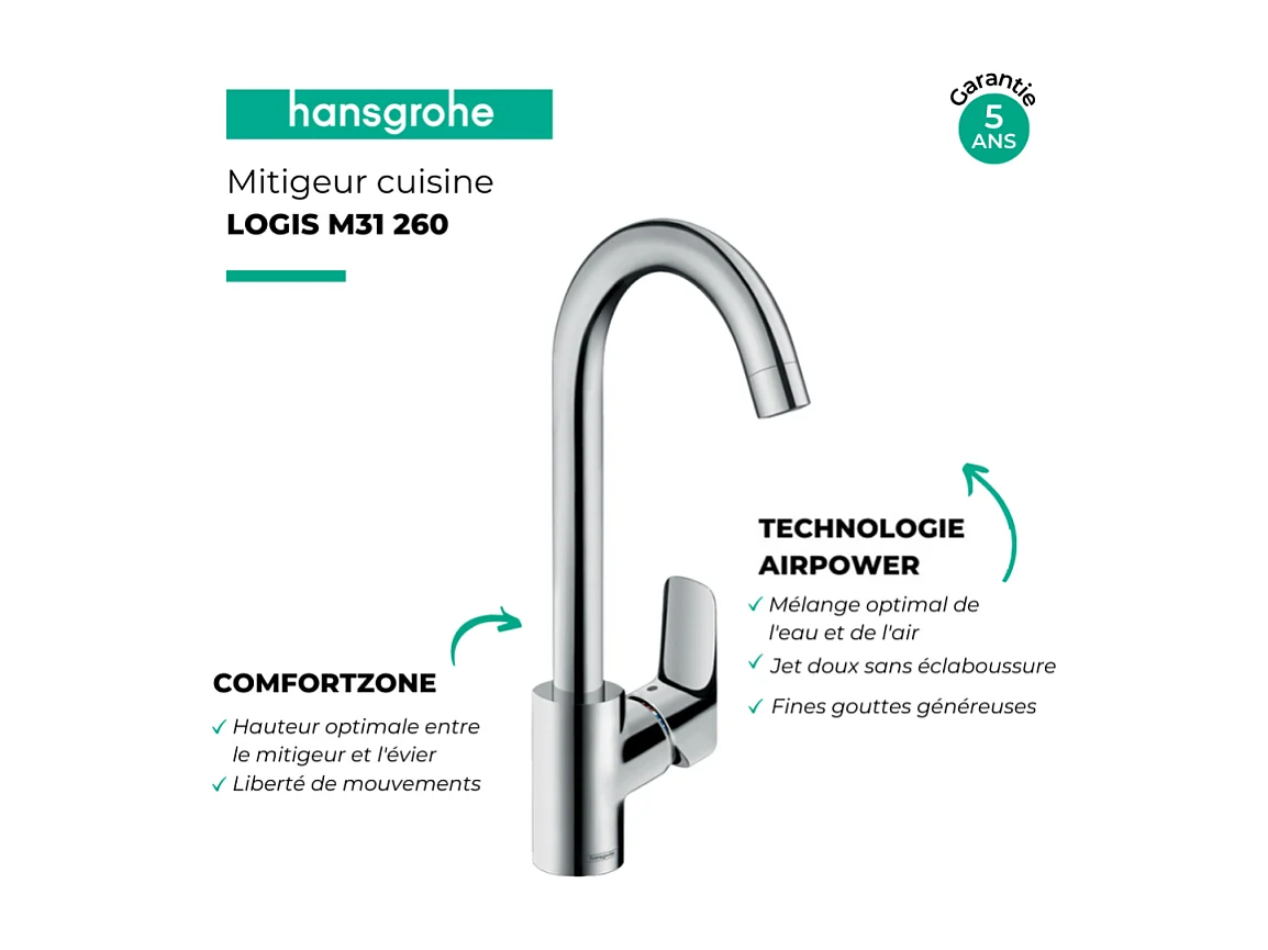 HANSGROHE Logis M31 260 grifo de cocina cromado