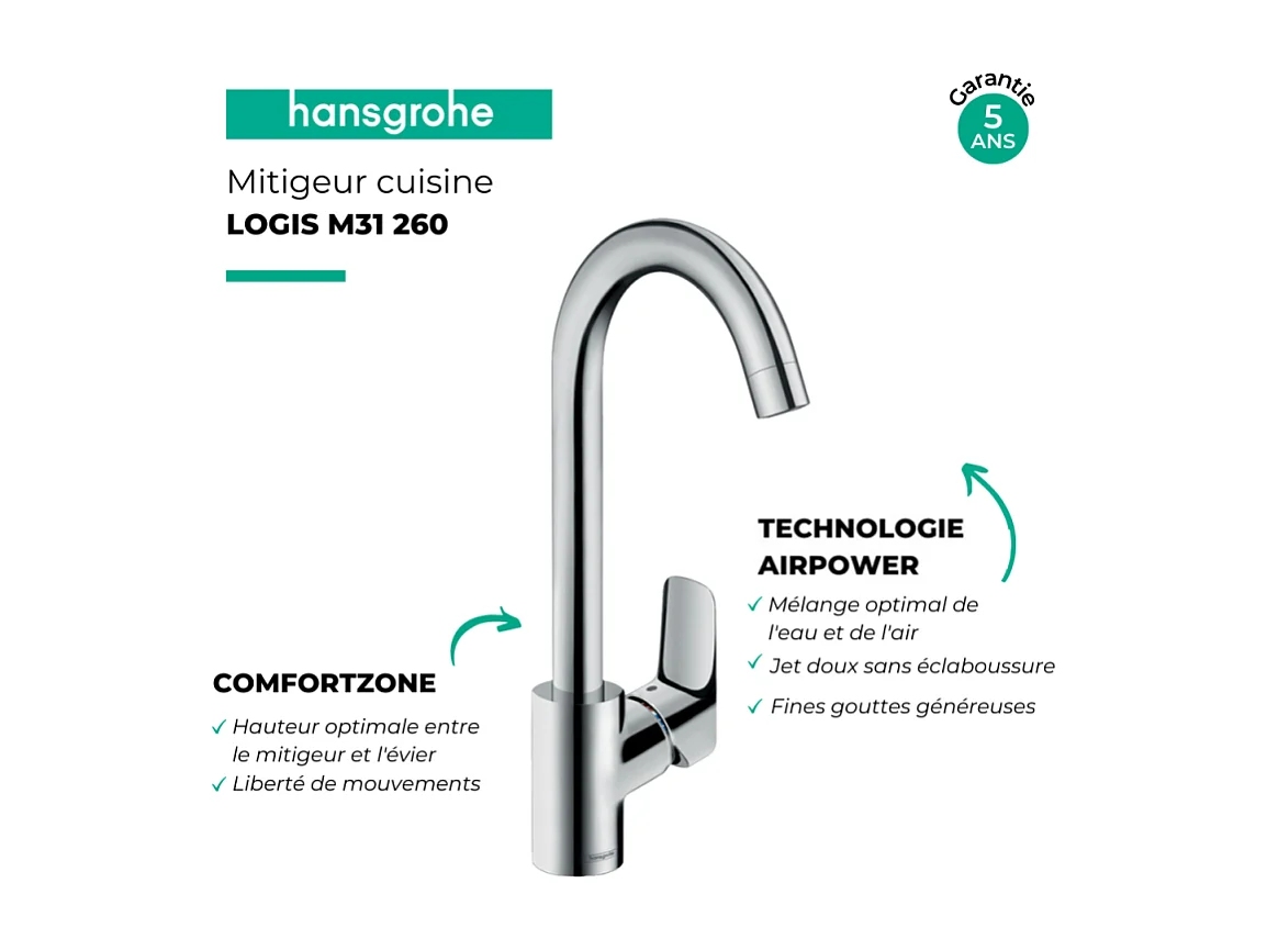 HANSGROHE Logis M31 260 grifo de cocina cromado
