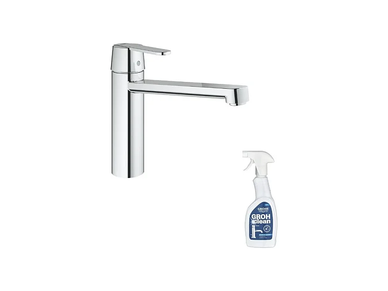 Robinet de cuisine GROHE Get chromé + nettoyant Grohclean