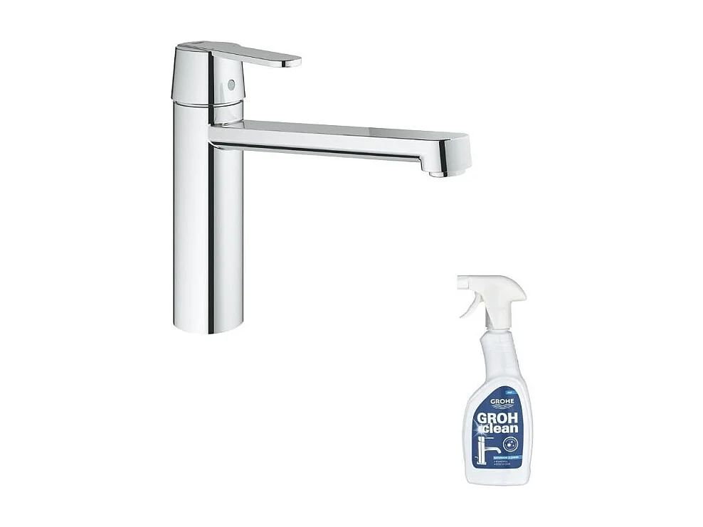 Robinet de cuisine GROHE Get chromé + nettoyant Grohclean