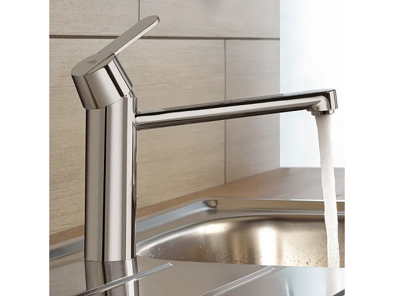 Robinet de cuisine GROHE Get chromé + nettoyant Grohclean