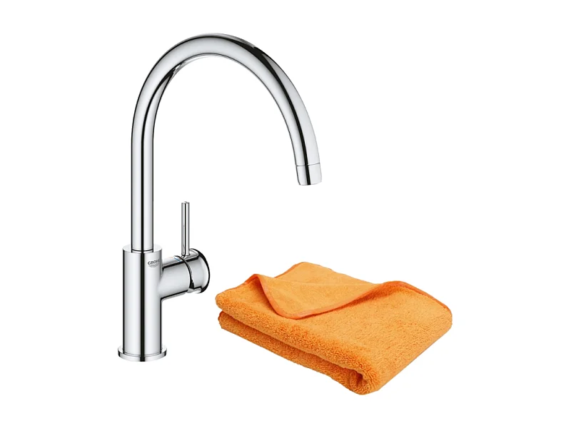 Robinet de cuisine GROHE Start Classic Quickfix chromé + microfibre
