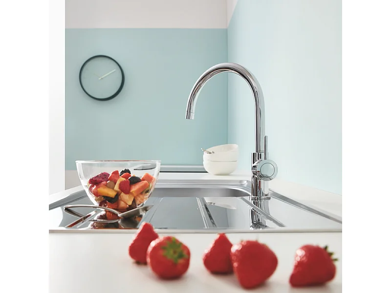 Robinet de cuisine GROHE Start Classic Quickfix chromé + microfibre