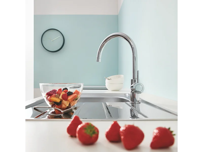 Robinet de cuisine GROHE Start Classic Quickfix chromé + microfibre