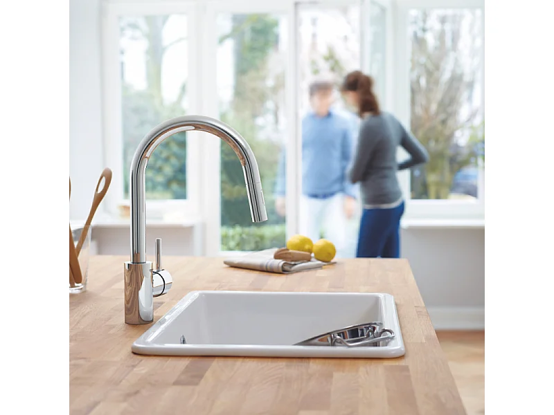 Grifo de cocina con chorro GROHE Concetto Chrome