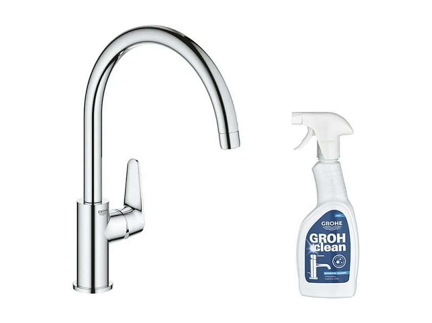 Robinet de cuisine GROHE Start Curve Quickfix chromé + nettoyant GrohClean