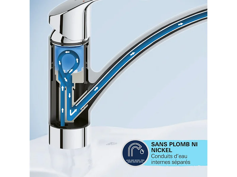 Robinet de cuisine GROHE Start Flow Quickfix + nettoyant GrohClean