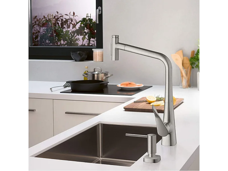 Robinet de cuisine avec douchette HANSGROHE Metris M71 320 2 jets chromé
