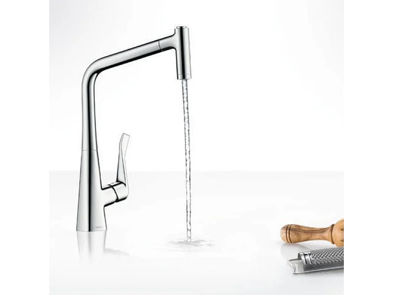 Robinet de cuisine avec douchette HANSGROHE Metris M71 320 2 jets chromé