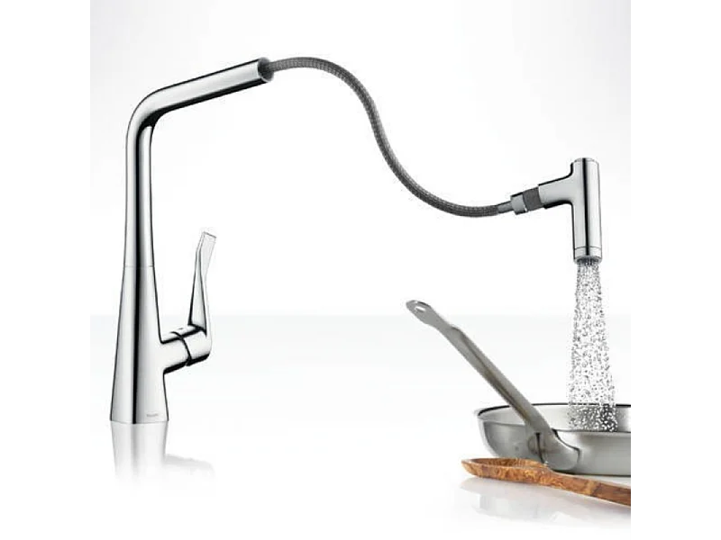 Robinet de cuisine avec douchette HANSGROHE Metris M71 320 2 jets chromé