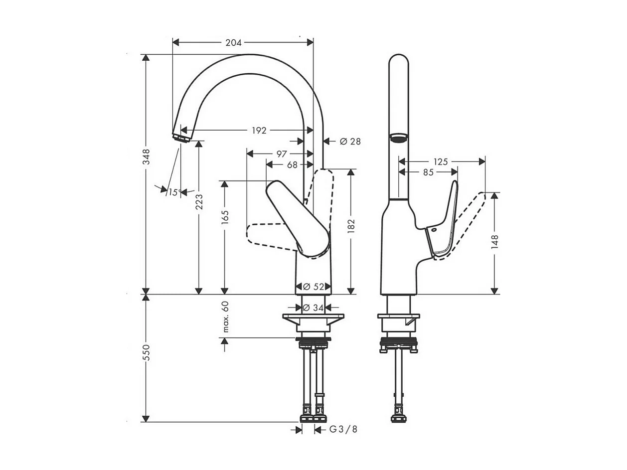 Robinet de cuisine HANSGROHE Focus M42 220 chromé
