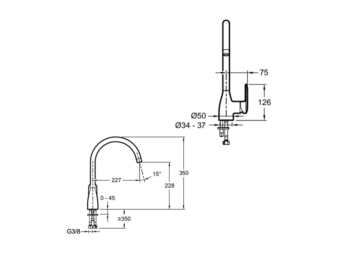 Robinet de cuisine JACOB DELAFON Kumin