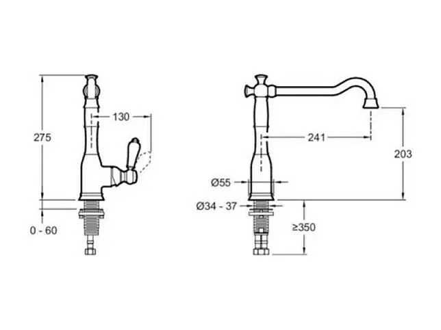 Robinet de cuisine JACOB DELAFON Louise chrome