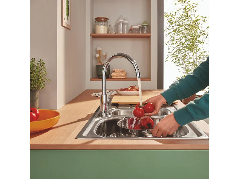 Robinet de cuisine GROHE Start Classic Quickfix chromé + nettoyant GrohClean