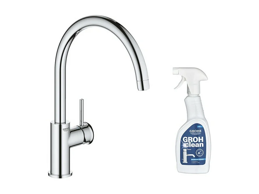Robinet de cuisine GROHE Start Classic Quickfix chromé + nettoyant GrohClean