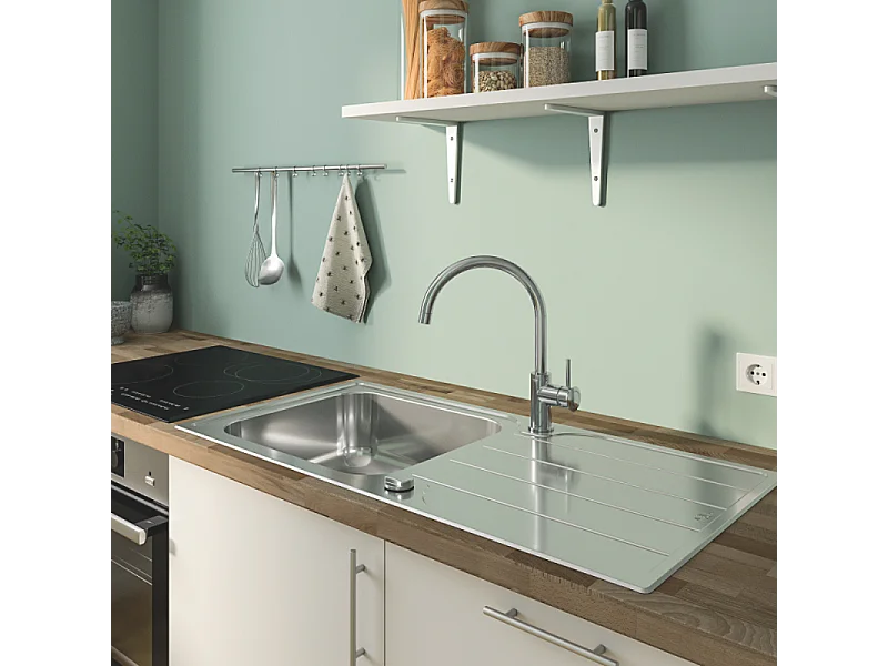 Robinet de cuisine GROHE Start Classic Quickfix chromé + nettoyant GrohClean