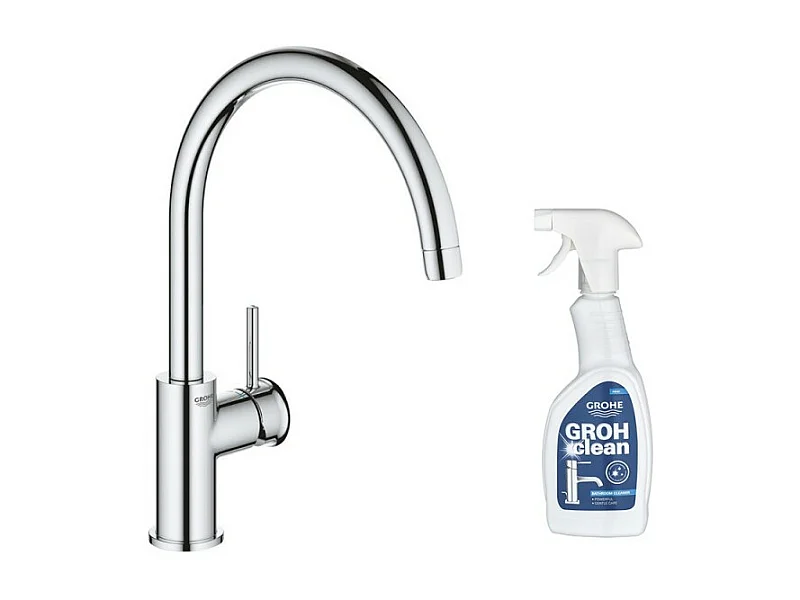 Robinet de cuisine GROHE Start Classic Quickfix chromé + nettoyant GrohClean
