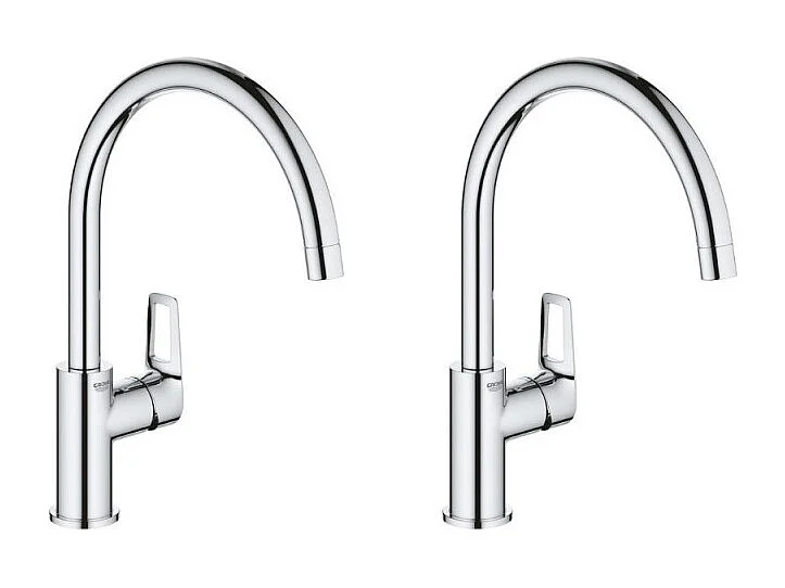 Lot de 2 mitigeurs cuisine GROHE Bauloop chromé