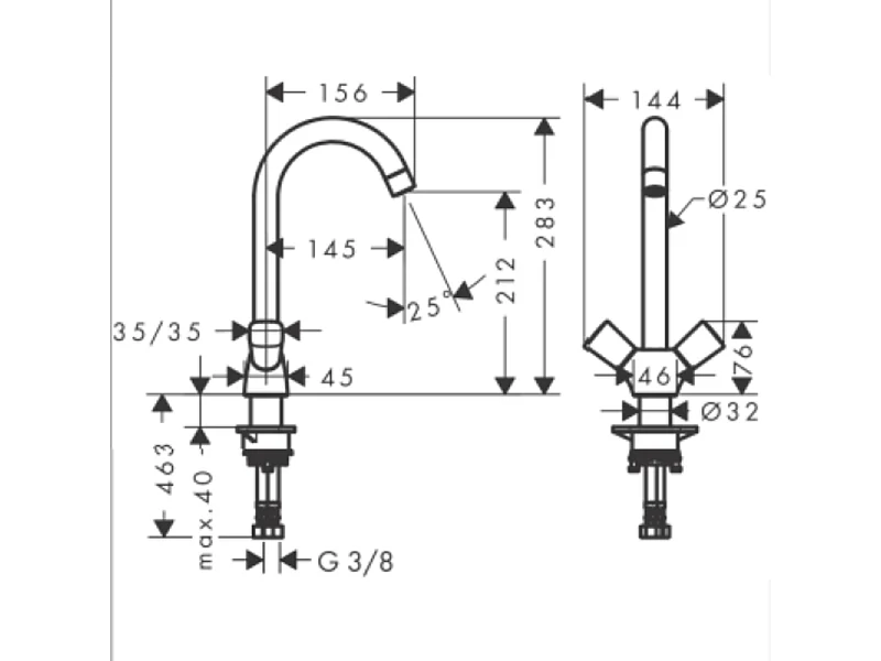 Mélangeur de cuisine HANSGROHE Logis M31 chromé