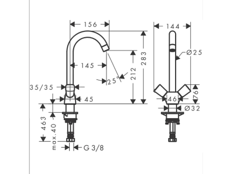 Mélangeur de cuisine HANSGROHE Logis M31 chromé