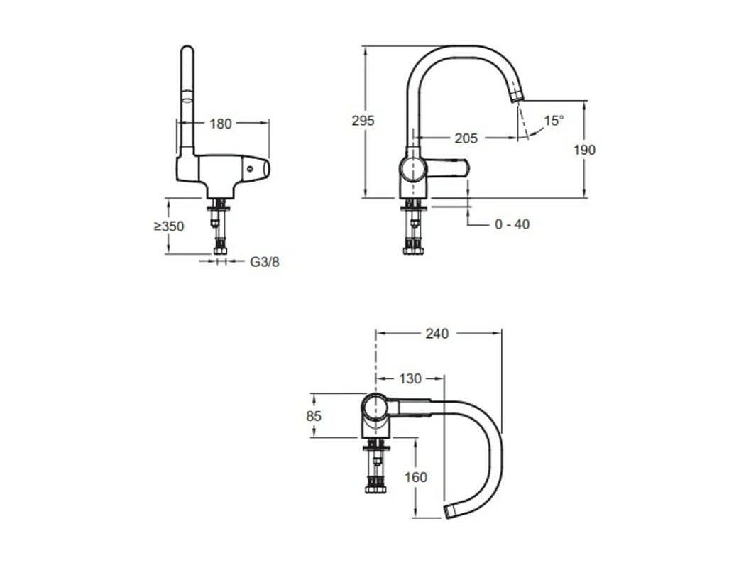 Mitigeur évier JACOB DELAFON Natéo, orientable & rabattable